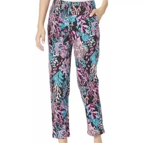 Lilly Pulitzer Emora Pants Joggers Onx Twilight XXS NWT - Picture 1 of 7